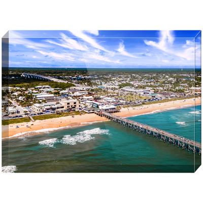 Acrylic Blocks - Flagler Beach Daytime Aerial Shot