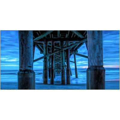 Flagler PIer Blue Sunset - Metal Print