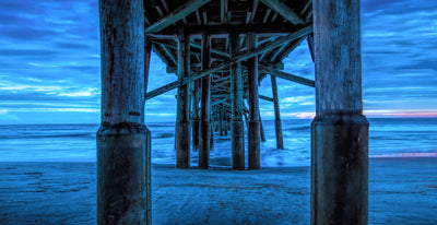 Gallery Canvas Prints - Flagler Pier Blue Sunset